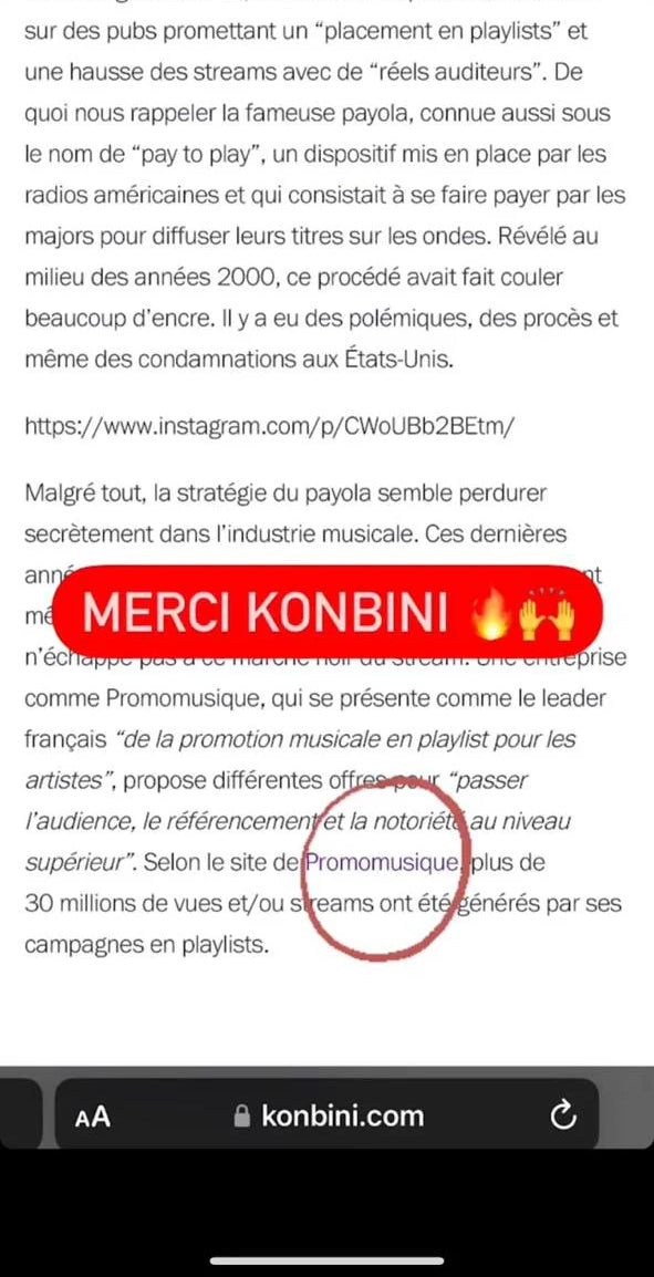 konbini promomsique artiste